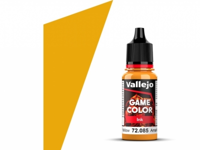 Vallejo Game Color, 72.085, Yellow Ink, Полупрозрачная жёлтая, 18 мл