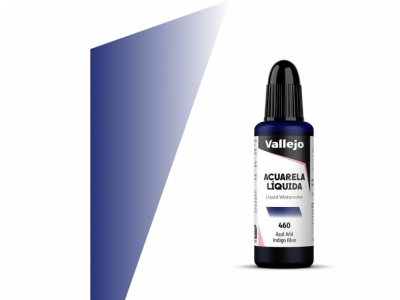 Vallejo Acuarela Liquida, 33.460, Indigo Blue, Индиго, 32 мл