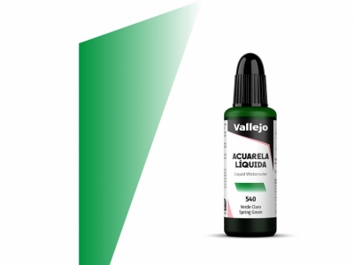 Vallejo Acuarela Liquida, 33.540, Spring Green, Зелёная весенняя, 32 мл