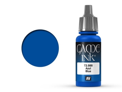 Vallejo Game Color, 72.088, Blue Ink, Полупрозрачная синяя, 17 мл