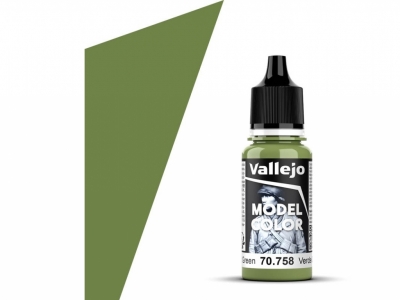 Vallejo Model Color, 70.758, Bright Green, Ярко-зелёная, 18 мл