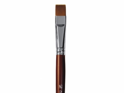 Плоская укороченная кисть "Студио" № 14 (14 мм), синтетика, длинная ручка