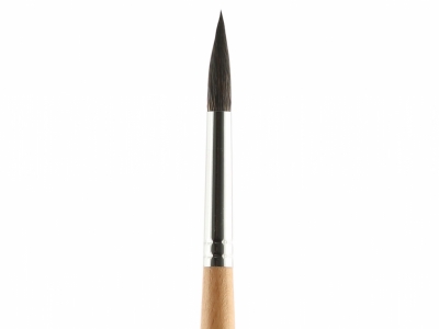 Круглая кисть "Аврора" № 7 (7 мм), соболь, длинная ручка
