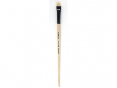 Плоская укороченная кисть "Хобби" № 10 (10 мм), щетина, длинная ручка