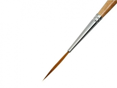 Круглая кисть-лайнер № 1 (1 мм), синтетика, короткая ручка
