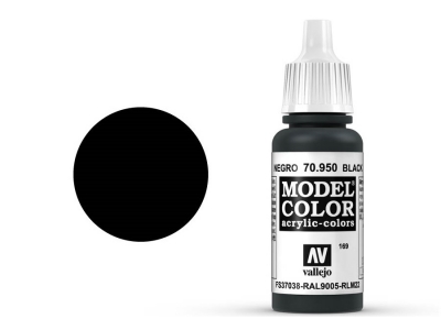 Vallejo Model Color, 70.950, Black, Чёрная, 17 мл