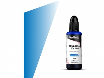 Vallejo Acuarela Liquida, 33.440, Primary Blue, Синяя, 32 мл